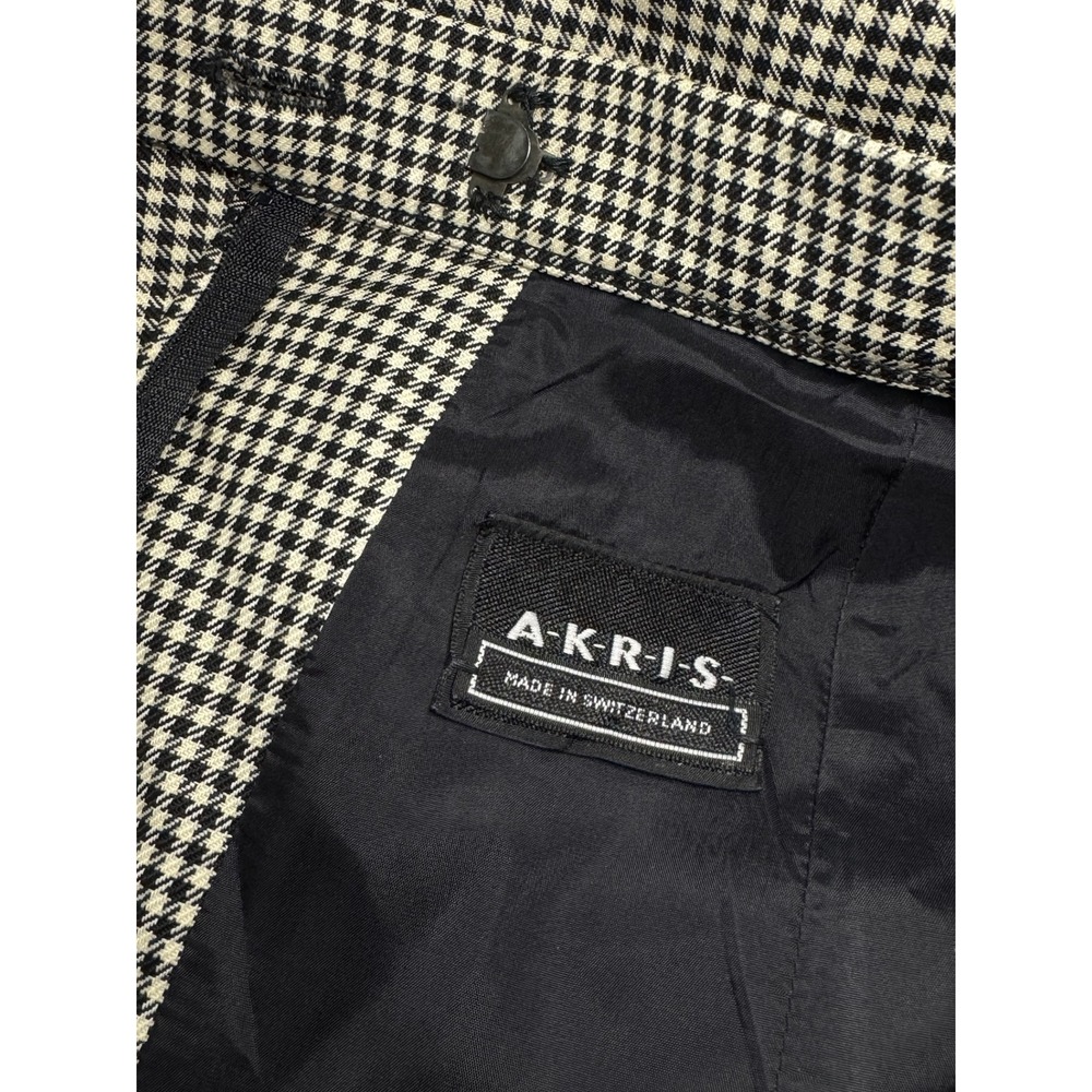Akris Switzerland Black White Houndstooth Wool Pencil Skirt Vintage Luxury - Picture 2 of 12